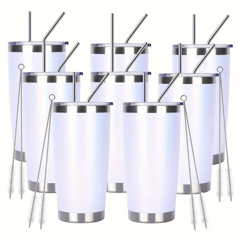 12 Stainless Steel Insulated Tumblers 20 oz With Lid And Straw