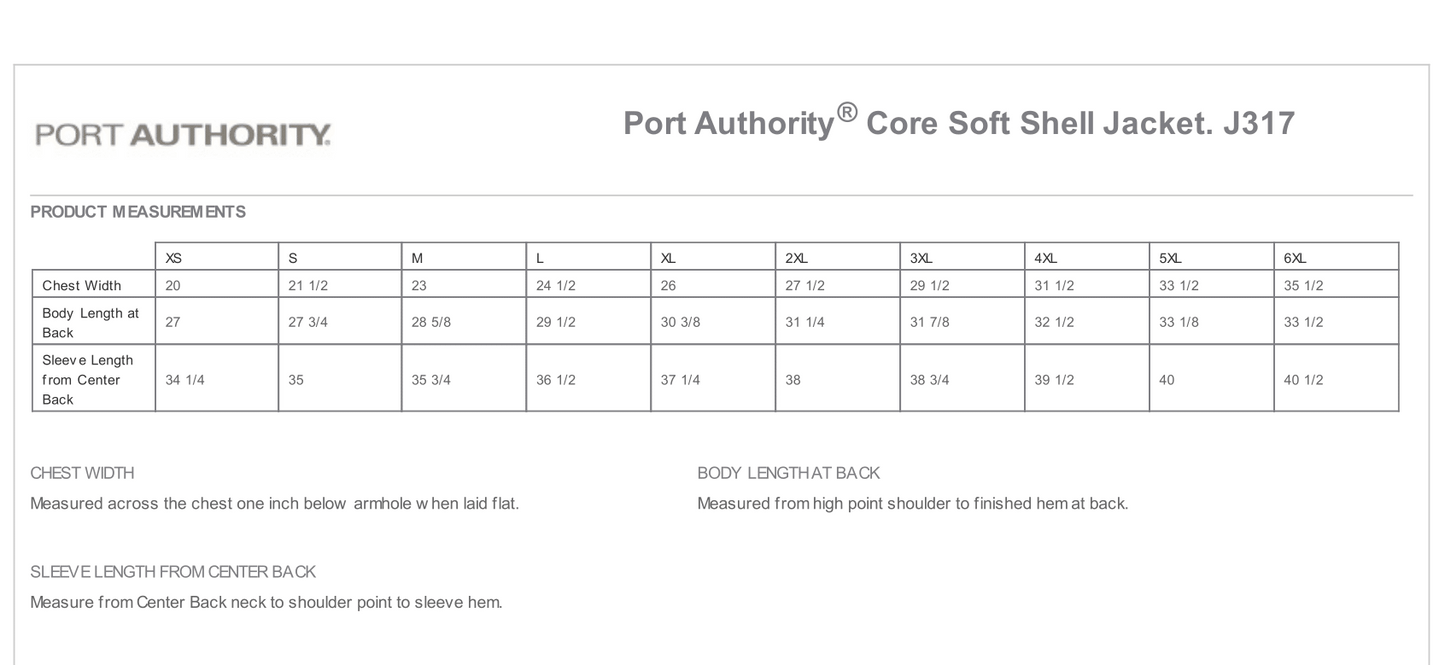 J317 Port Authority® Core Soft Shell Jacket