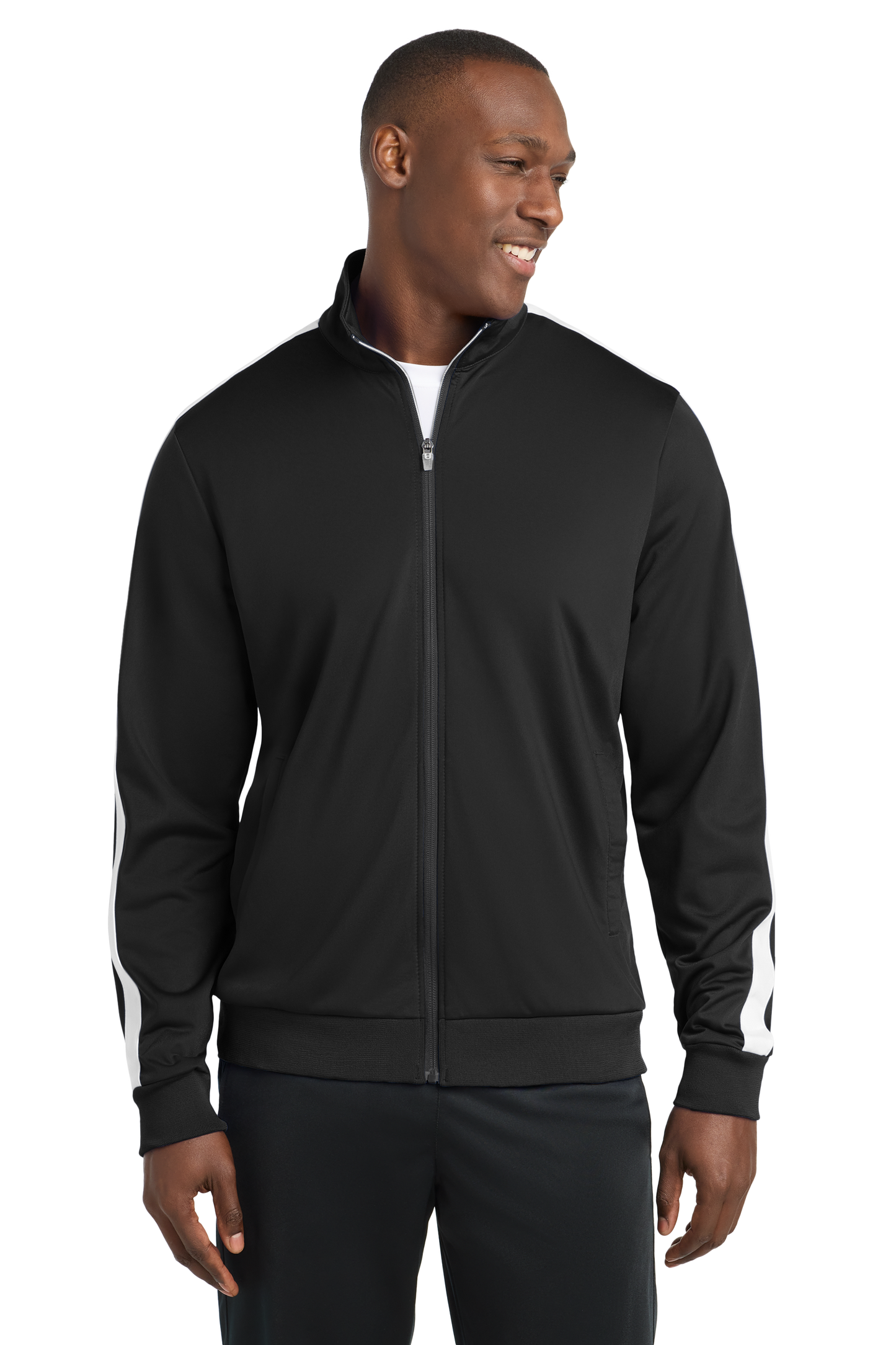 JST94 Sport-Tek ® Tricot Sleeve Stripe Track Jacket