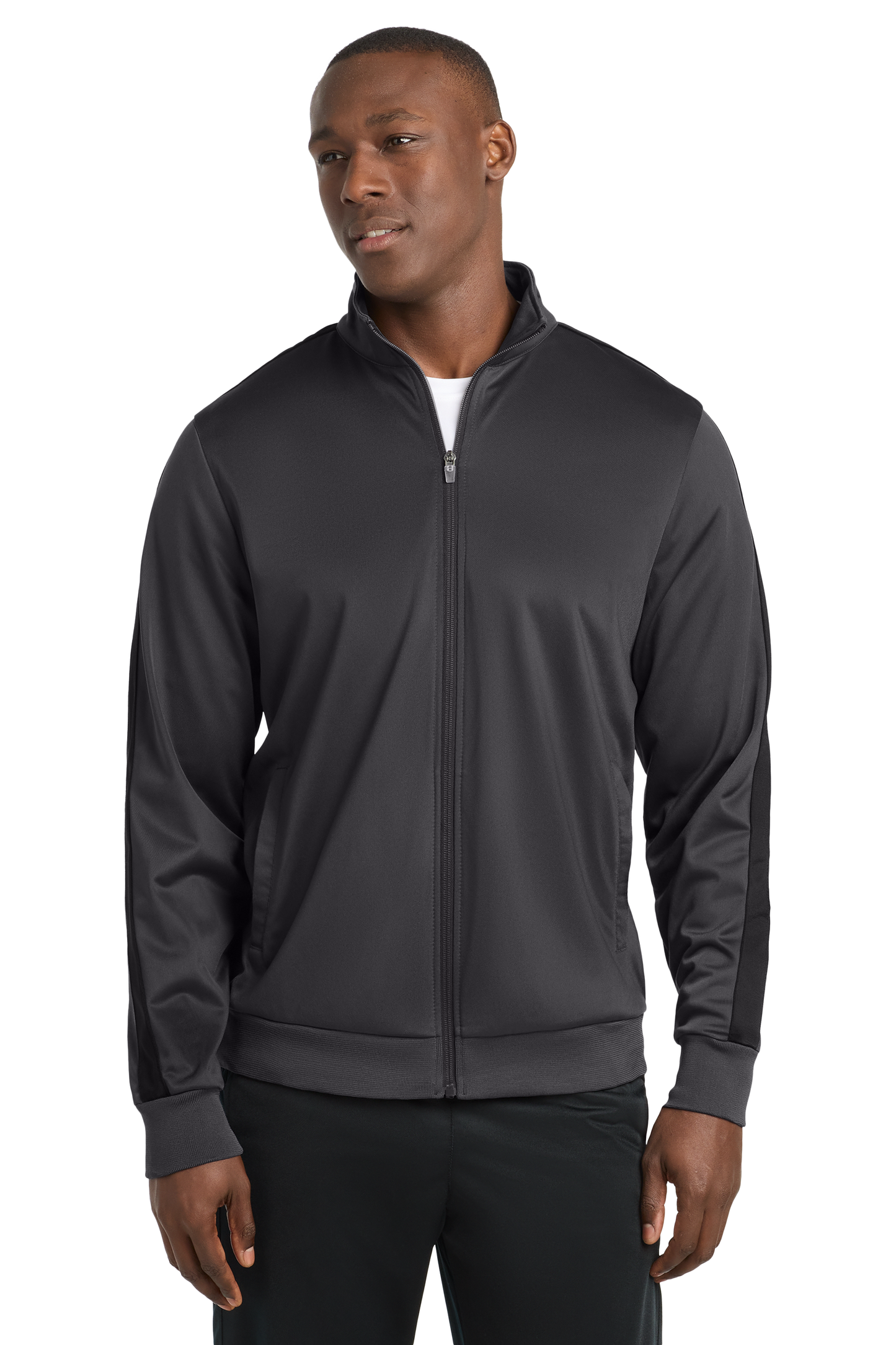 JST94 Sport-Tek ® Tricot Sleeve Stripe Track Jacket