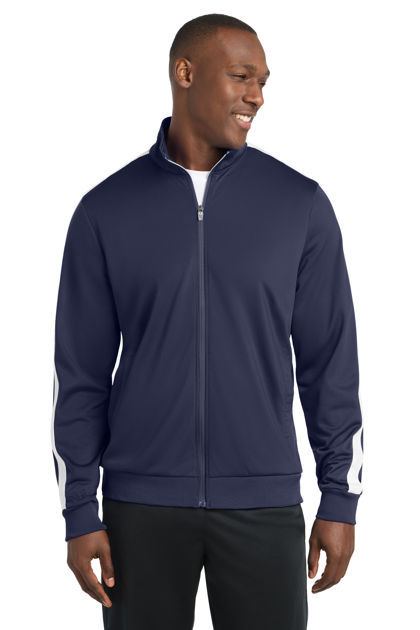 JST94 Sport-Tek ® Tricot Sleeve Stripe Track Jacket