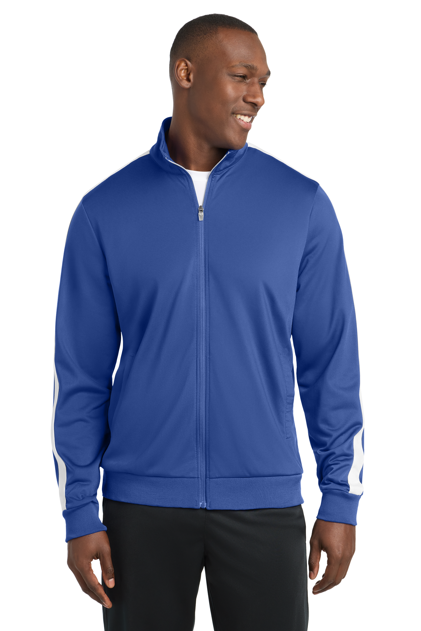 JST94 Sport-Tek ® Tricot Sleeve Stripe Track Jacket