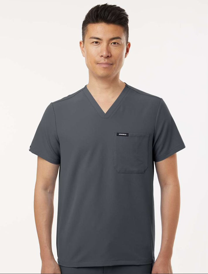 Jaanuu - Holmes Everyday 1-Pocket Scrub V-Neck Top - M10001