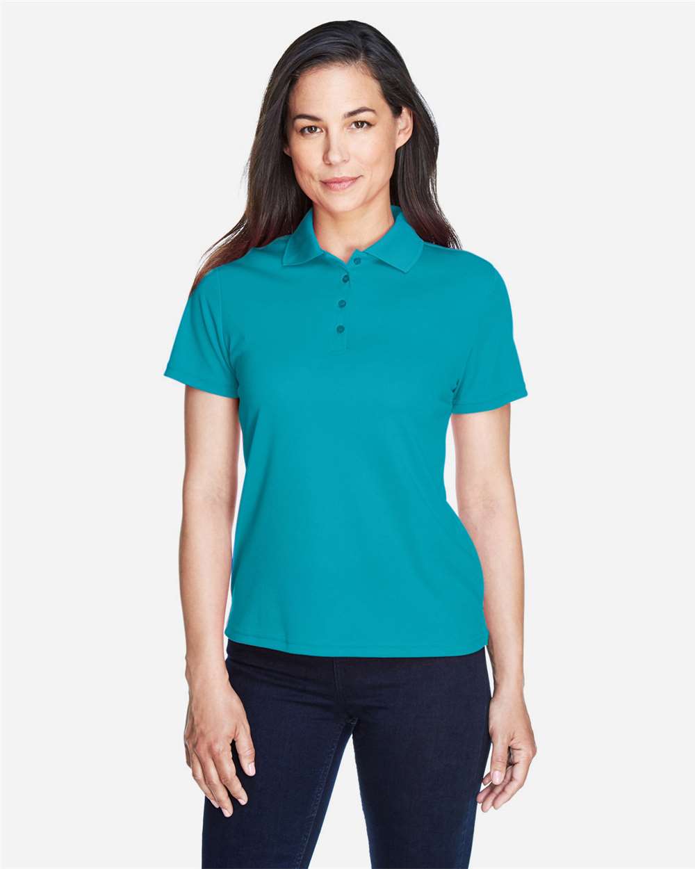 CORE365 78181 Clear Teal on model, front
