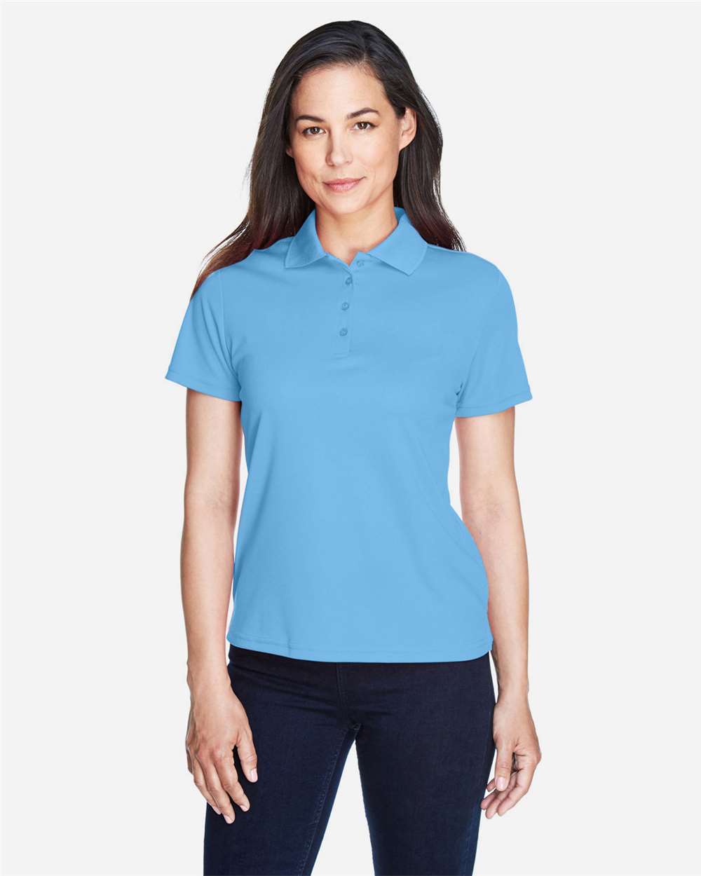 CORE365 78181 Columbia Blue on model, front
