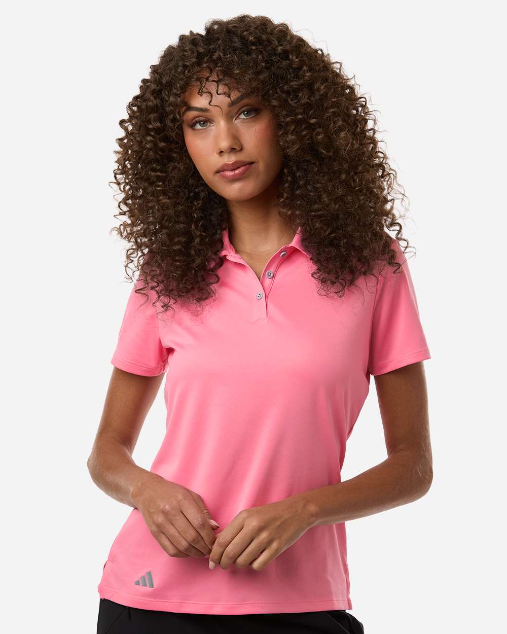 Adidas A231 Bliss Pink on model, front