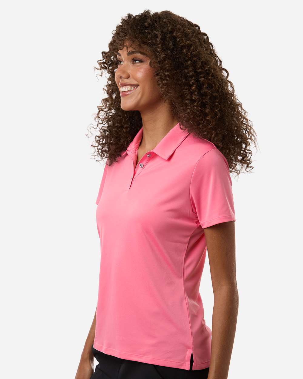 Adidas A231 Bliss Pink on model, side
