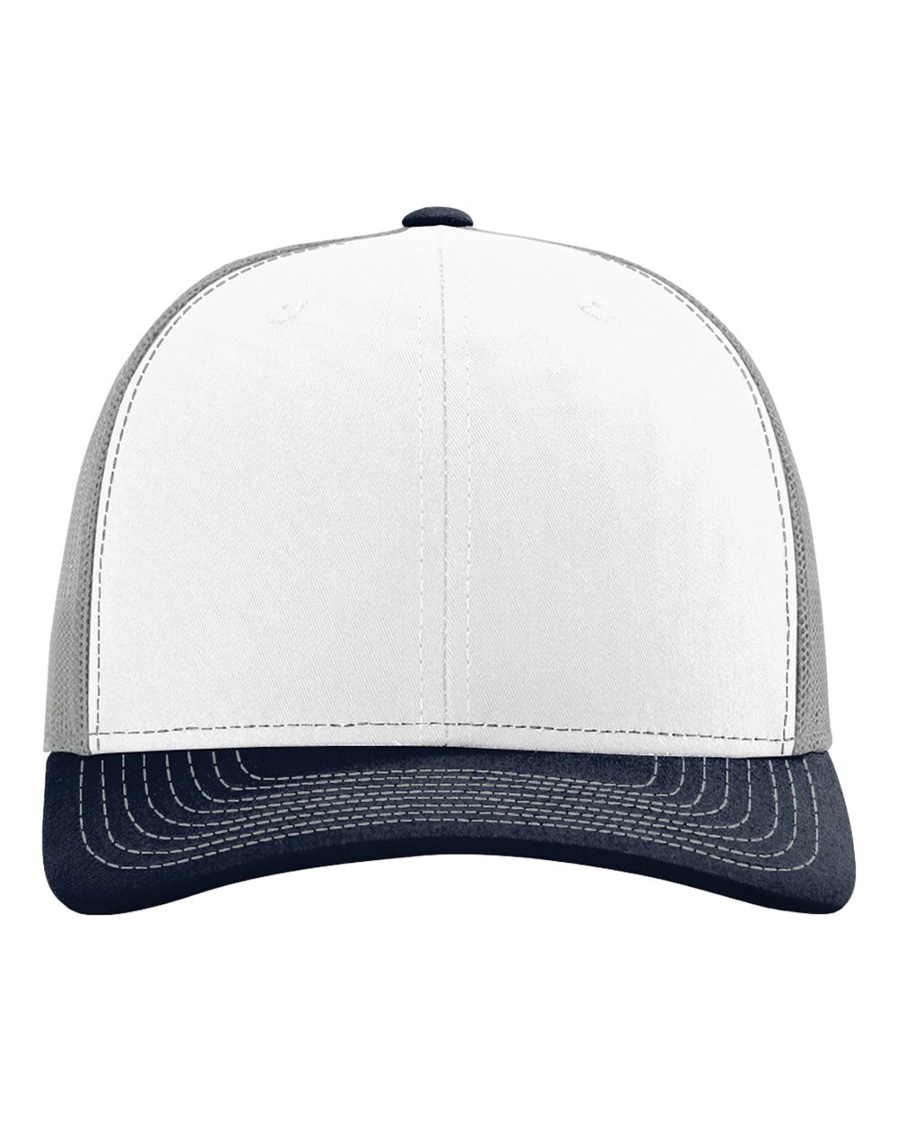 Richardson 112 White/ Aluminum/ Navy front