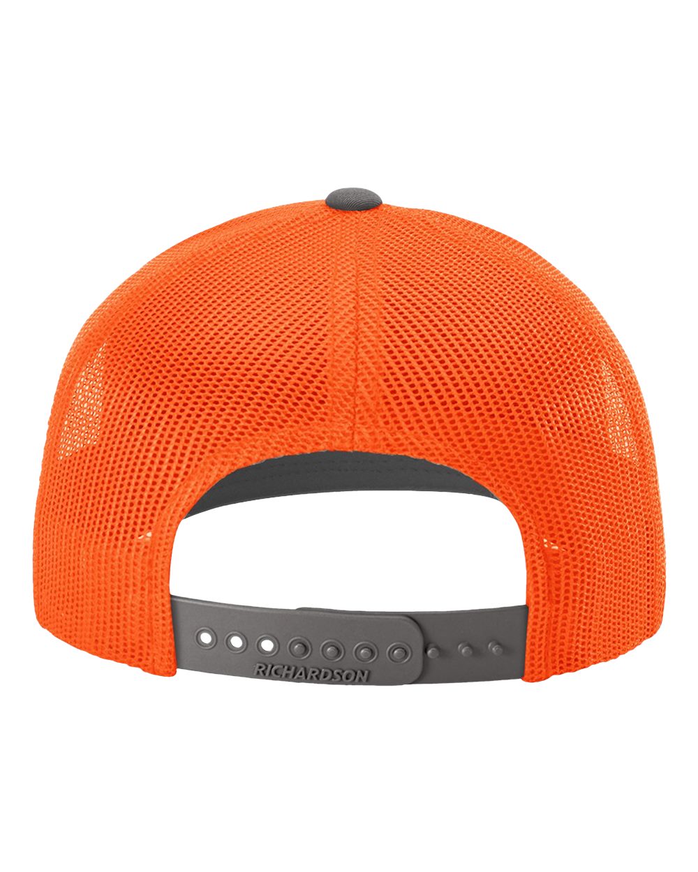 Richardson 112 Charcoal/ Neon Orange back