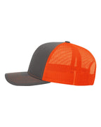 Richardson 112 Charcoal/ Neon Orange side