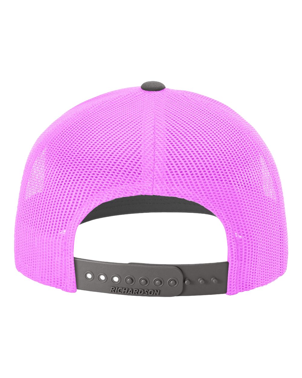 Richardson 112 Charcoal/ Neon Pink back