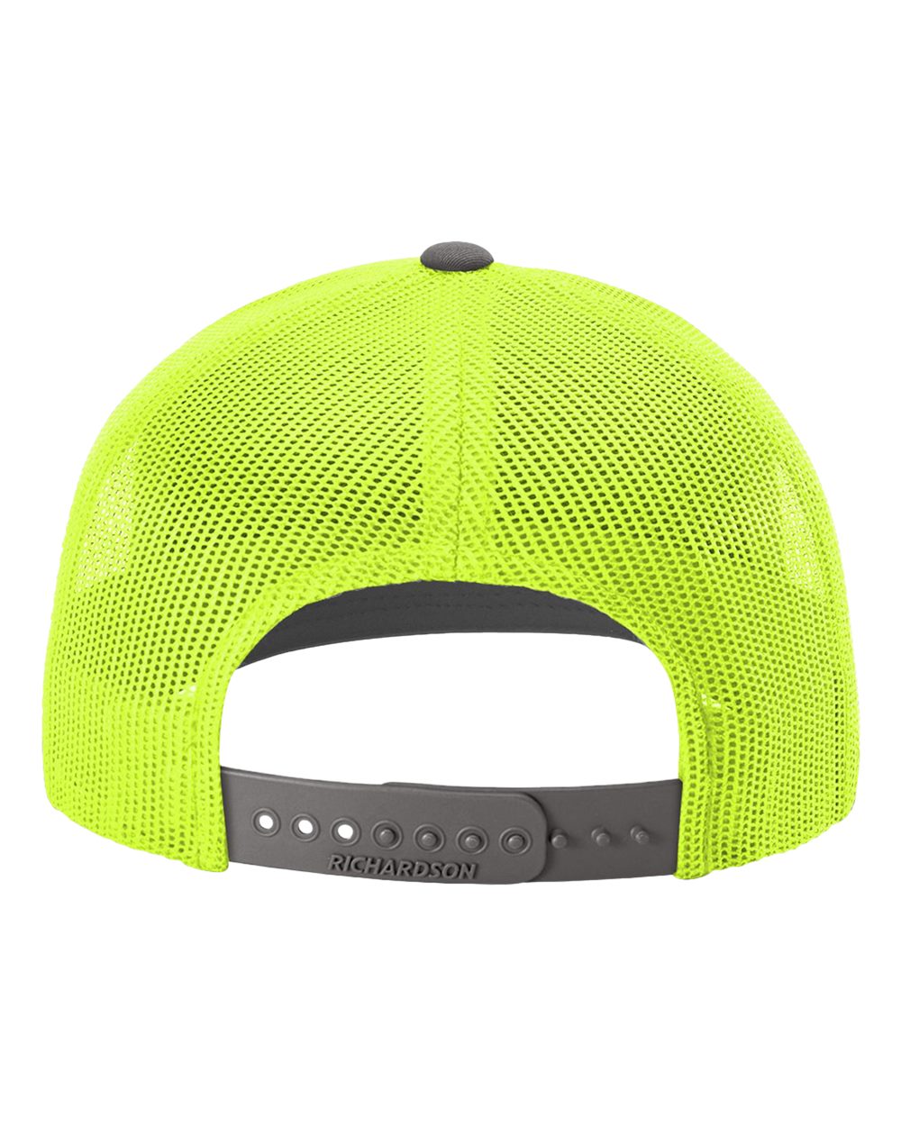 Richardson 112 Charcoal/ Neon Yellow back