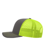 Richardson 112 Charcoal/ Neon Yellow side