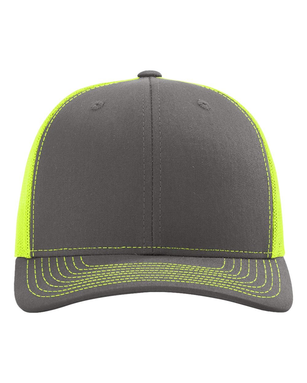 Richardson 112 Charcoal/ Neon Yellow front