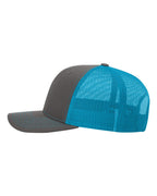 Richardson 112 Charcoal/ Neon Blue side