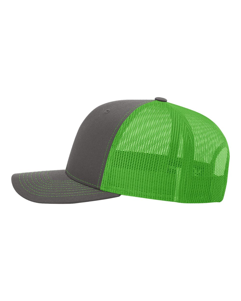 Richardson 112 Charcoal/ Neon Green side