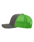 Richardson 112 Charcoal/ Neon Green side