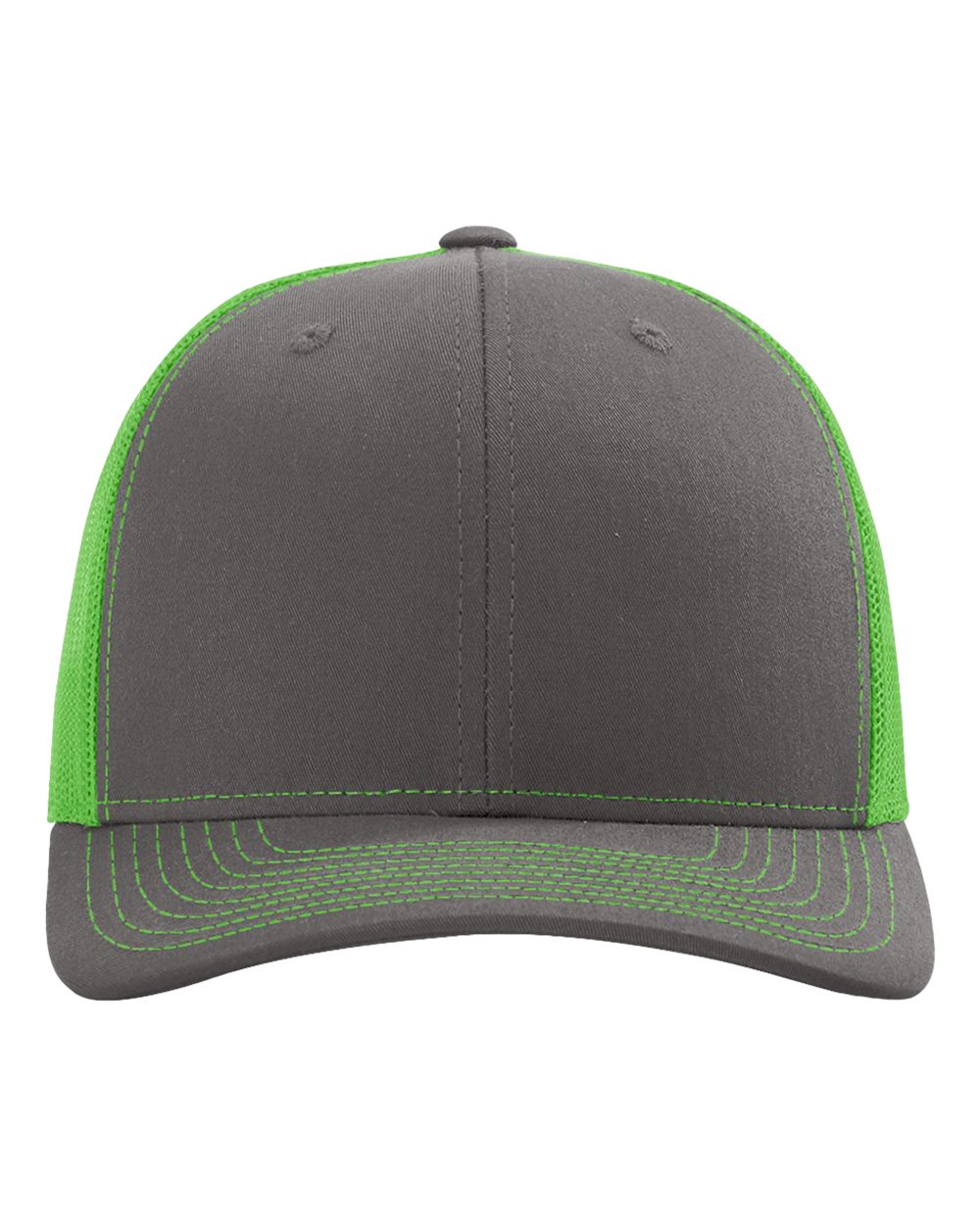 Richardson 112 Charcoal/ Neon Green front