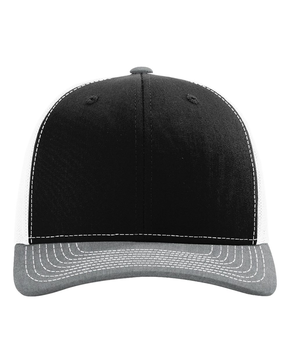 Richardson 112 Black/ White/ Heather Grey front