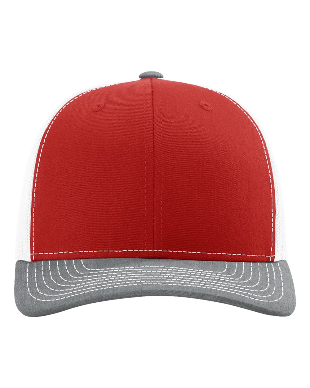 Richardson 112 Red/ White/ Heather Grey front