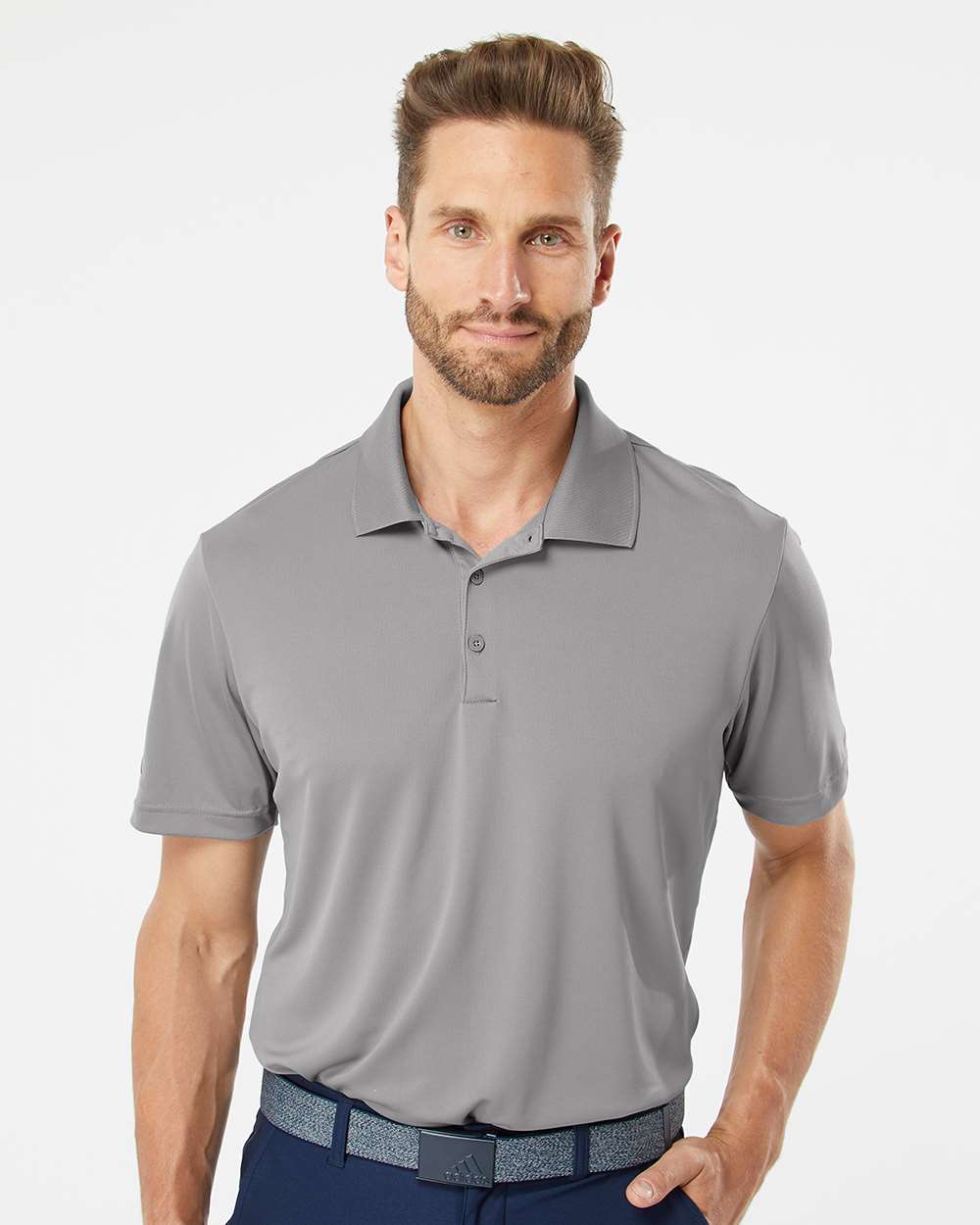 Adidas A230 Grey Three on model, front