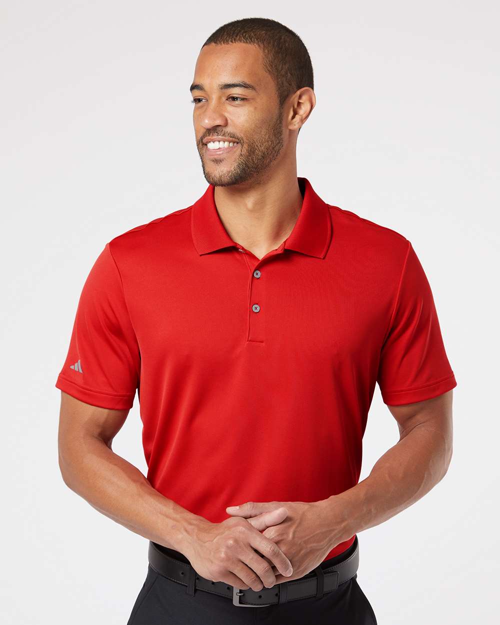 Adidas A230 Collegiate Red on model, front