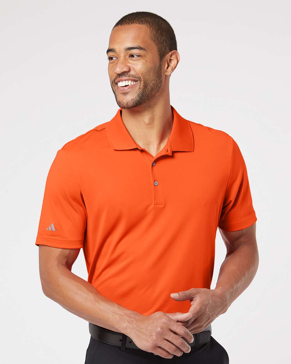 Adidas A230 Orange on model, front