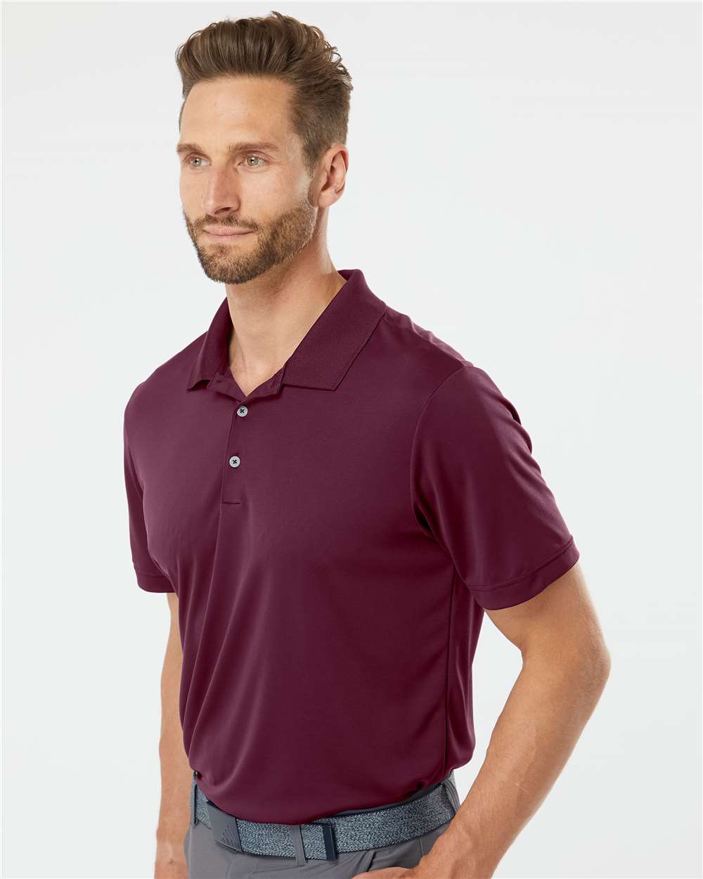 Adidas A230 Maroon on model, side