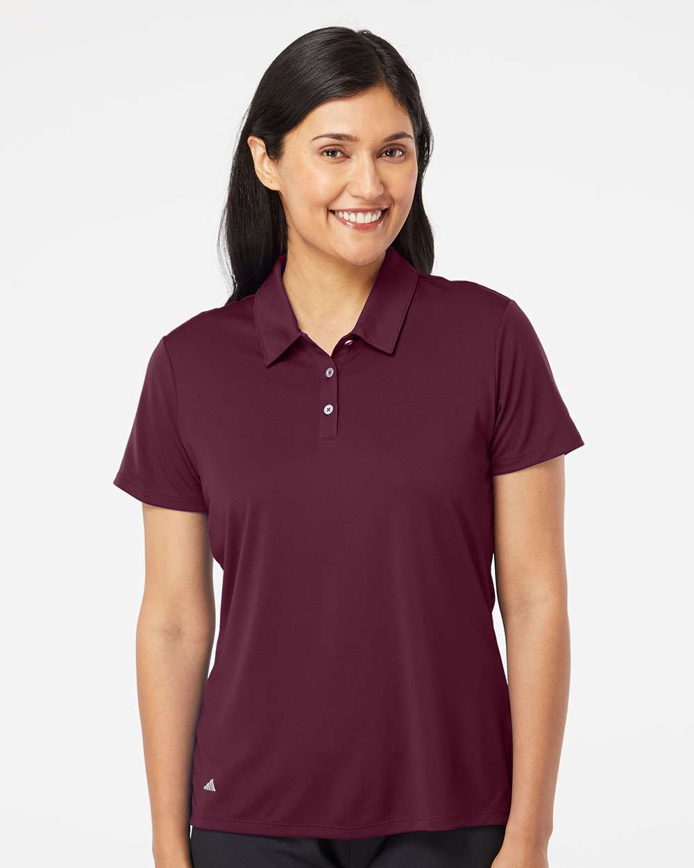 Adidas A231 Maroon on model, front