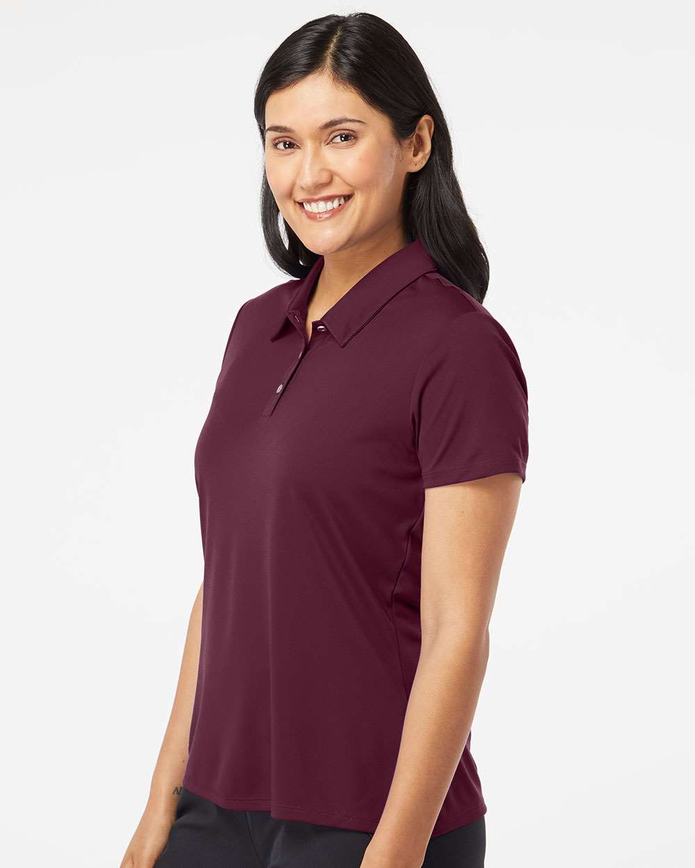 Adidas A231 Maroon on model, side