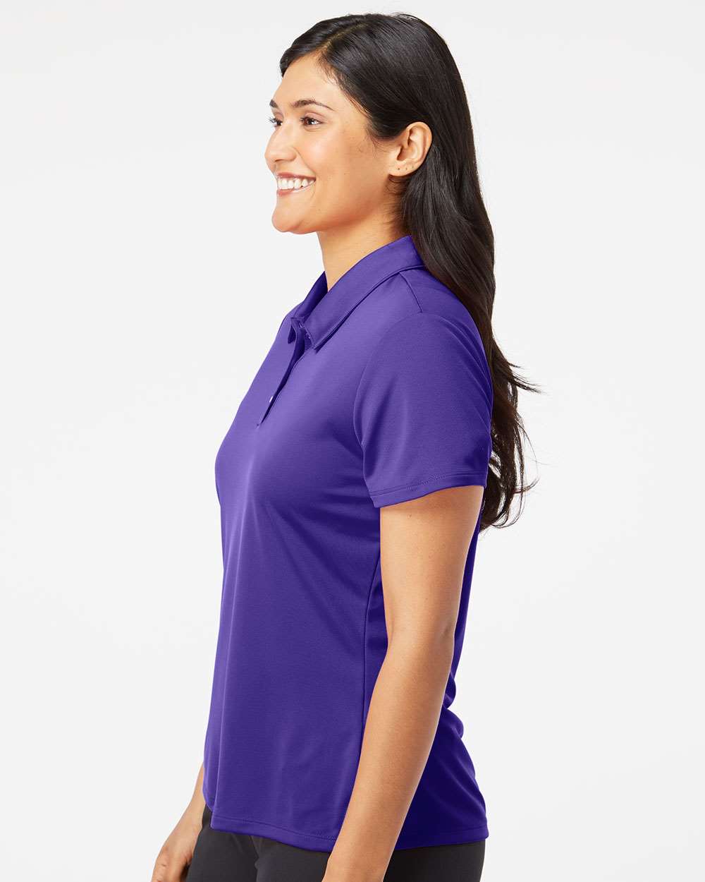 Adidas A231 Collegiate Purple on model, side