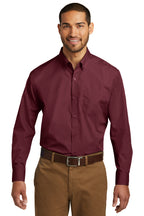 W100 Port Authority® Long Sleeve Carefree Poplin Shirt -  - Palacio Maria