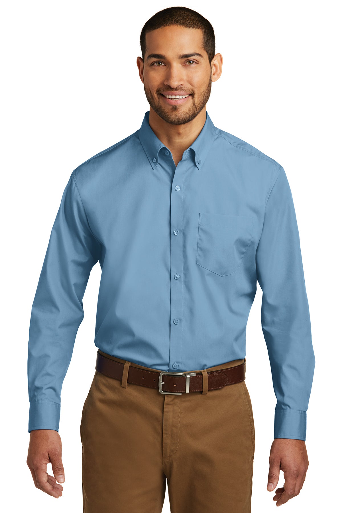 W100 Port Authority® Long Sleeve Carefree Poplin Shirt