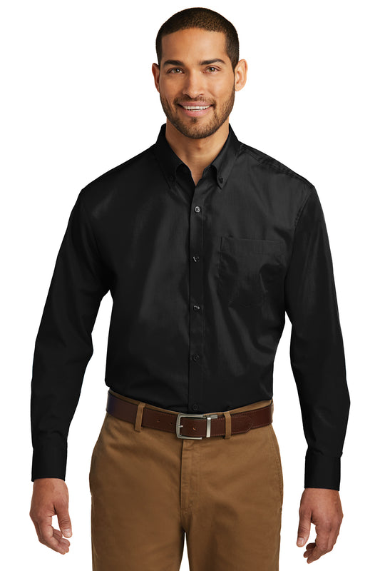 W100 Port Authority® Long Sleeve Carefree Poplin Shirt