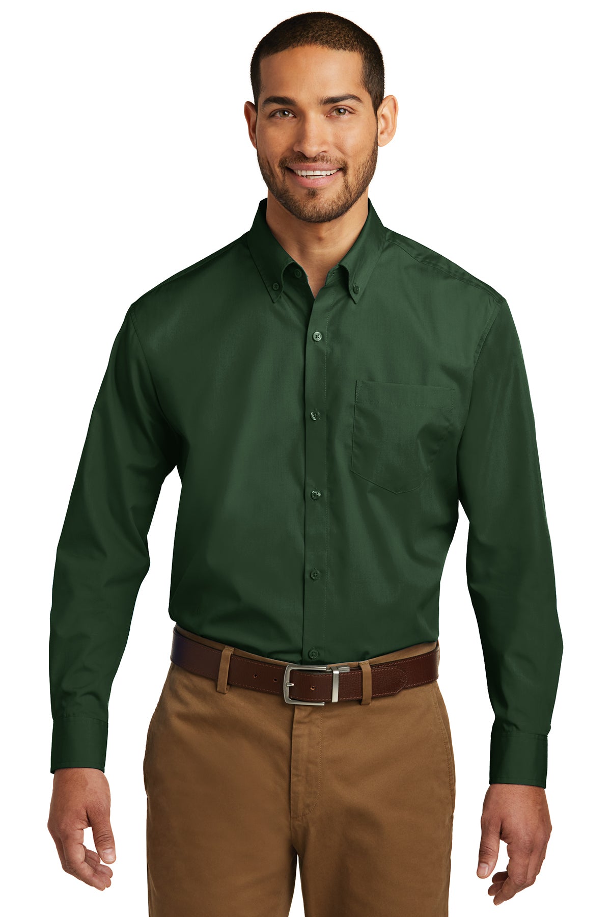 W100 Port Authority® Long Sleeve Carefree Poplin Shirt -  - Palacio Maria