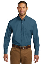 W100 Port Authority® Long Sleeve Carefree Poplin Shirt -  - Palacio Maria