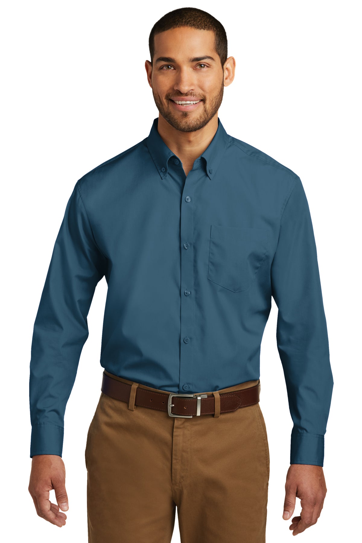 W100 Port Authority® Long Sleeve Carefree Poplin Shirt