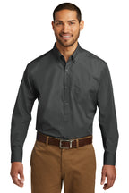 W100 Port Authority® Long Sleeve Carefree Poplin Shirt -  - Palacio Maria