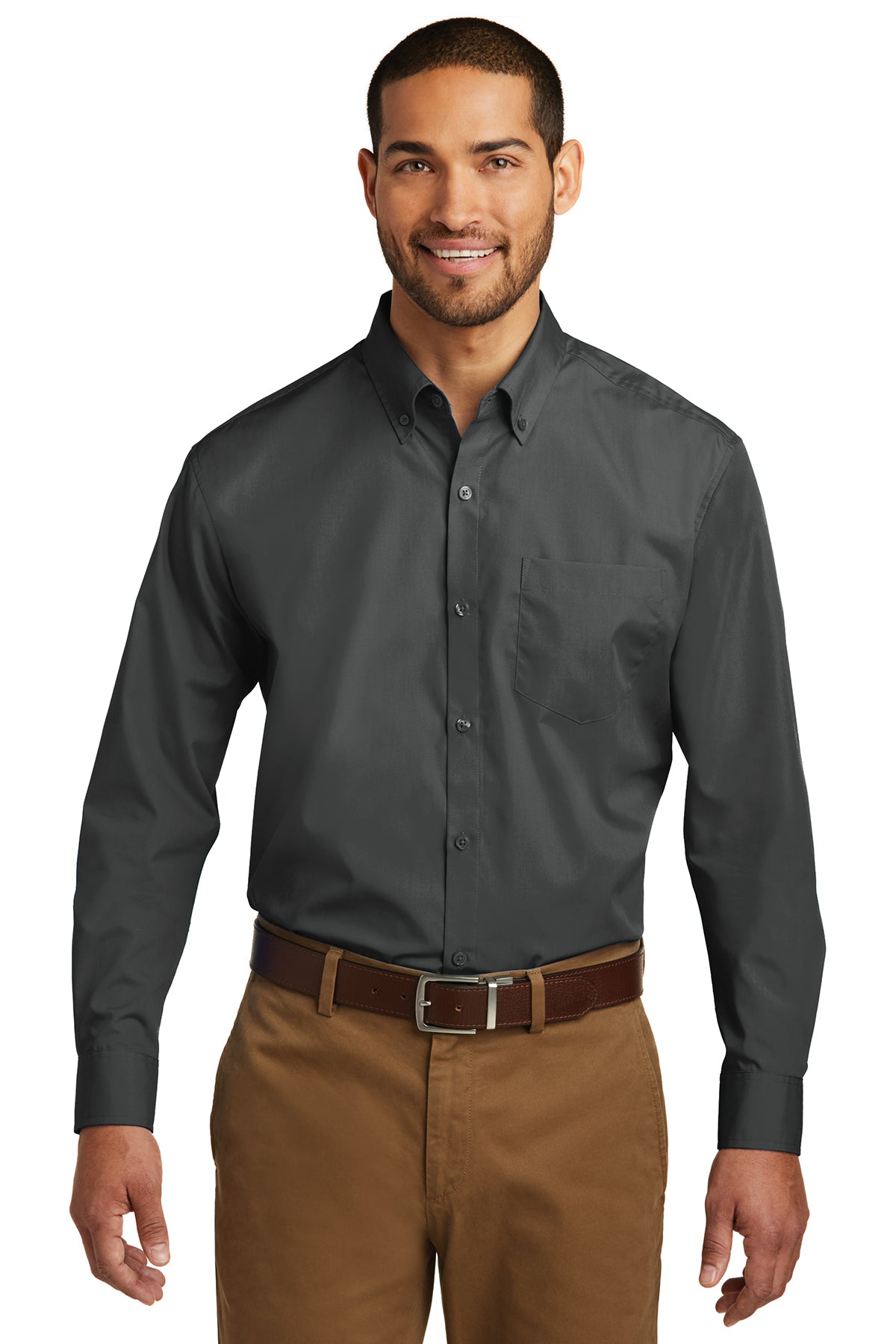 W100 Port Authority® Long Sleeve Carefree Poplin Shirt -  - Palacio Maria