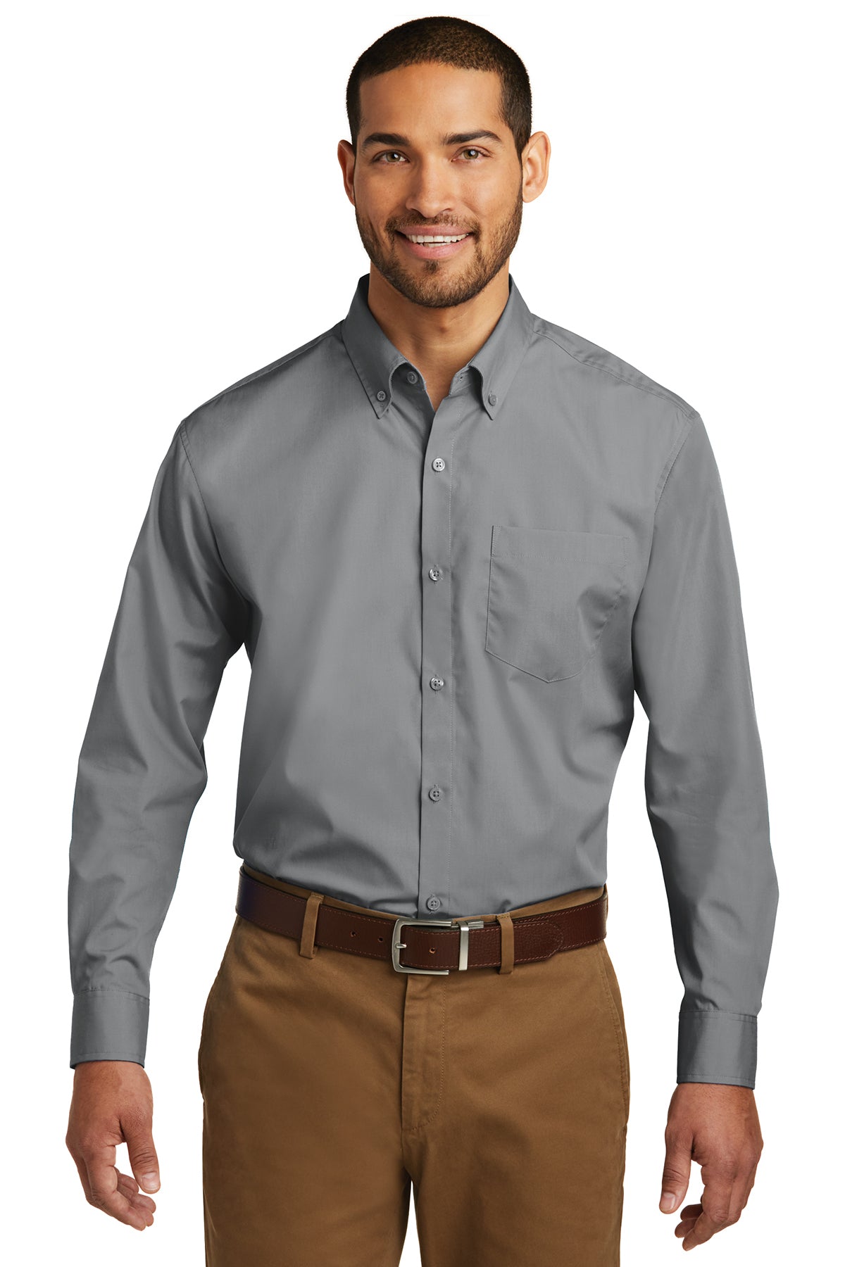 W100 Port Authority® Long Sleeve Carefree Poplin Shirt