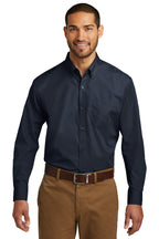 W100 Port Authority® Long Sleeve Carefree Poplin Shirt -  - Palacio Maria