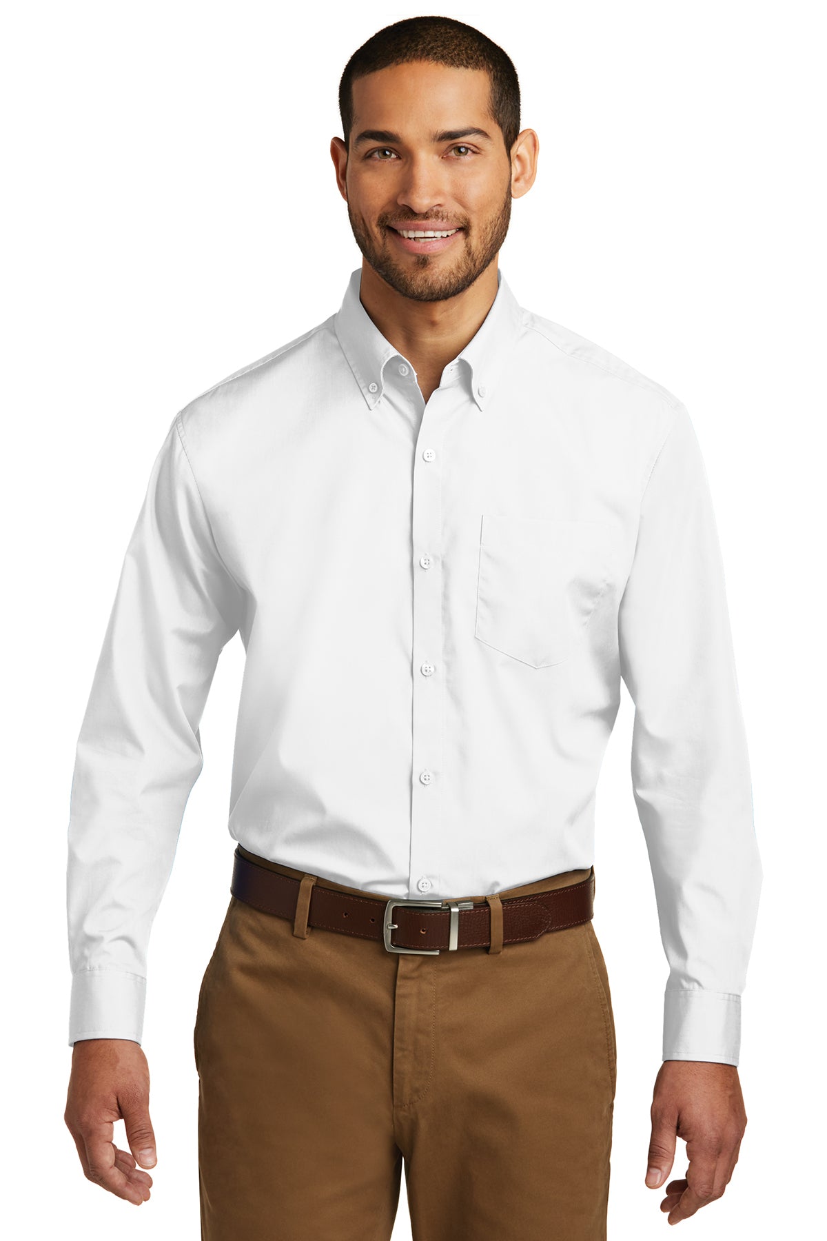 W100 Port Authority® Long Sleeve Carefree Poplin Shirt