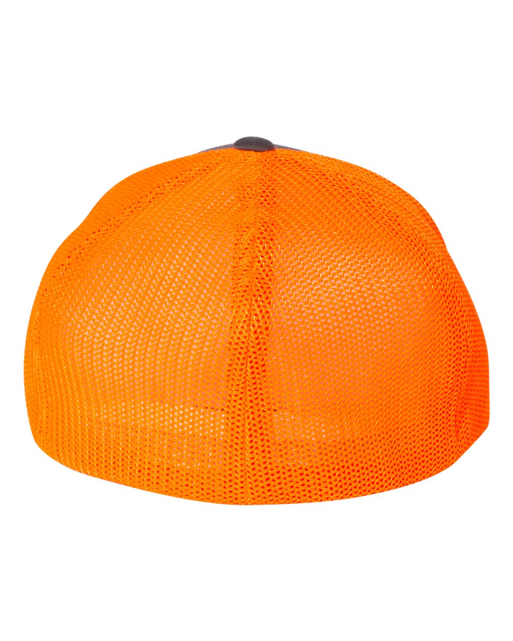 Flexfit 6511 Charcoal/ Neon Orange back