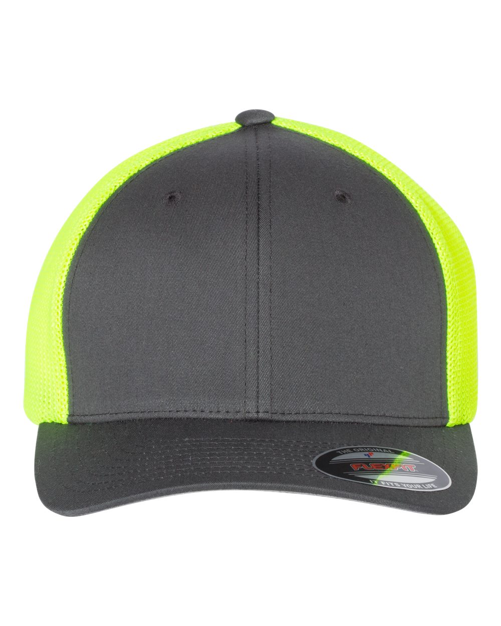 Flexfit 6511 Charcoal/ Neon Yellow front