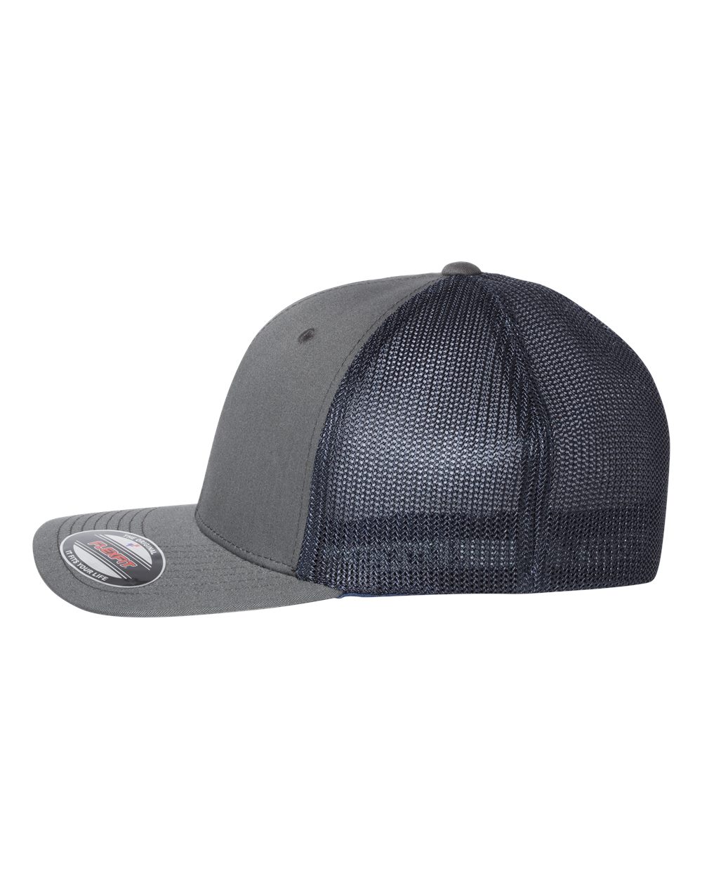 Flexfit 6511 Charcoal/ Navy side