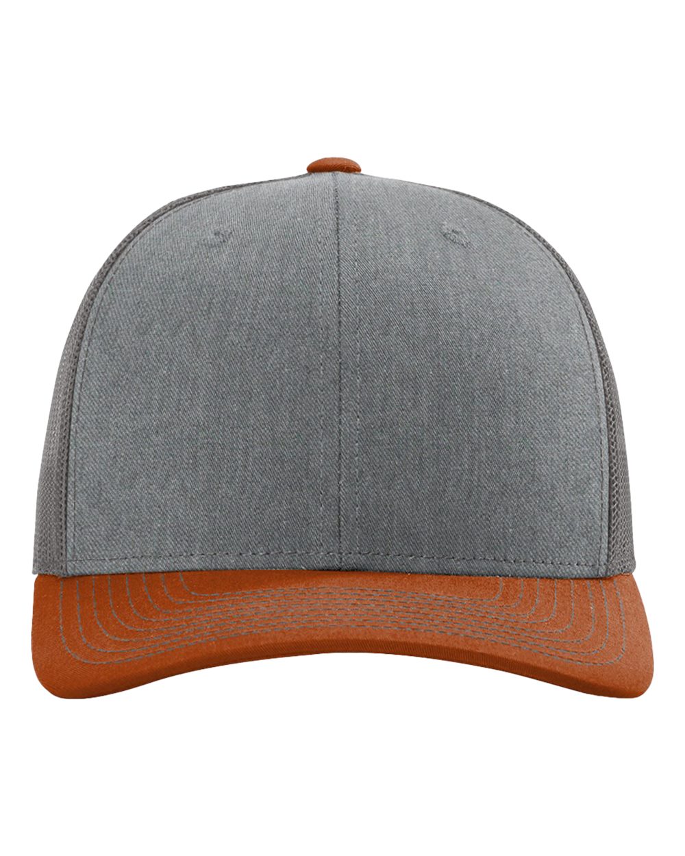 Richardson 112 Heather Grey/ Charcoal/ Dark Orange front