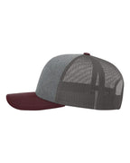 Richardson 112 Heather Grey/ Charcoal/ Maroon side