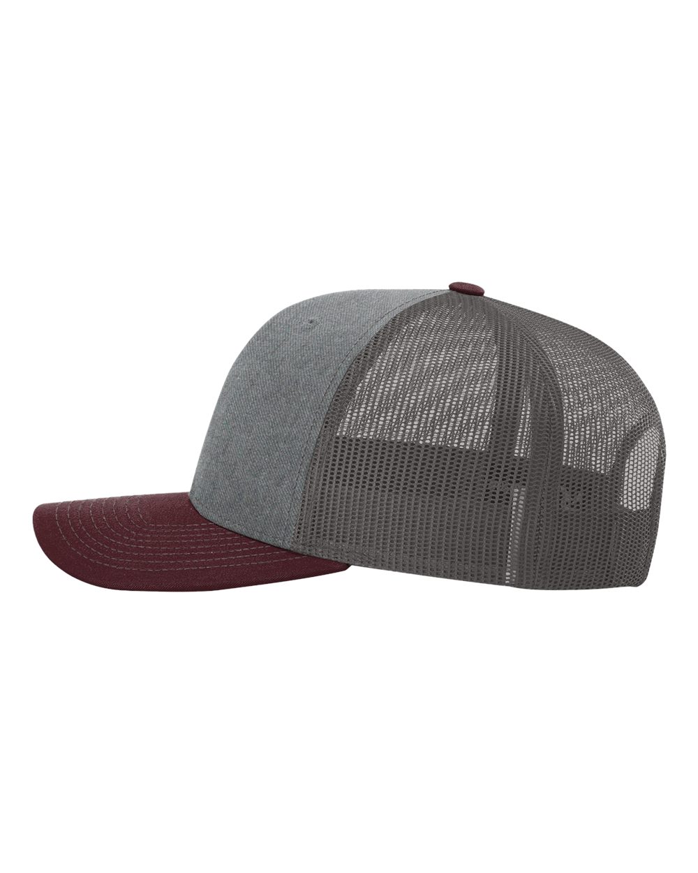 Richardson 112 Heather Grey/ Charcoal/ Maroon side