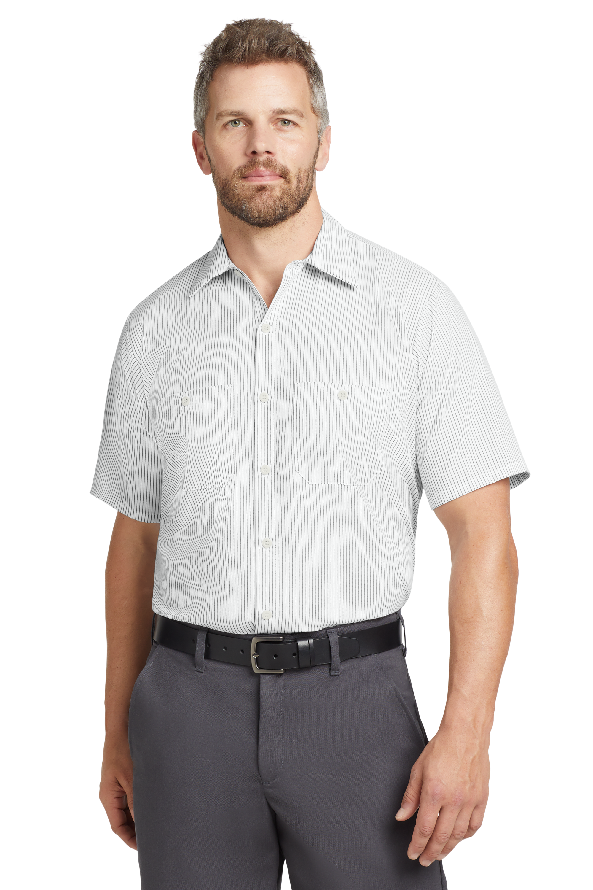 CS20 Red Kap® Short Sleeve Striped Industrial Work Shirt