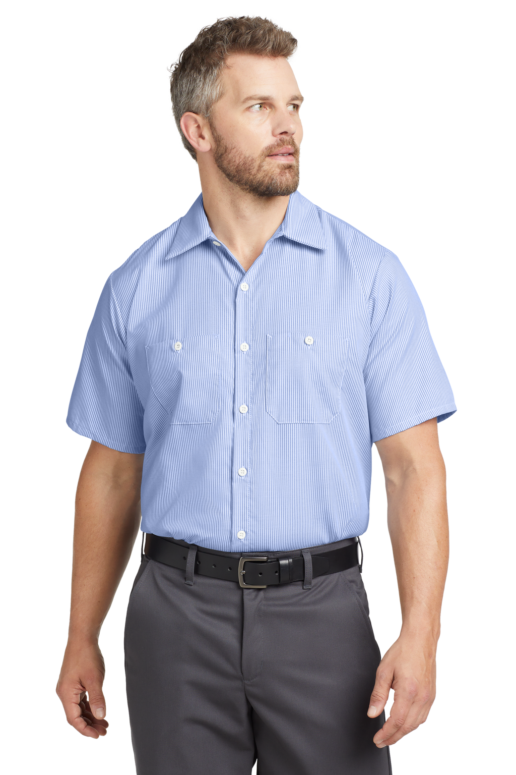CS20 Red Kap® Short Sleeve Striped Industrial Work Shirt